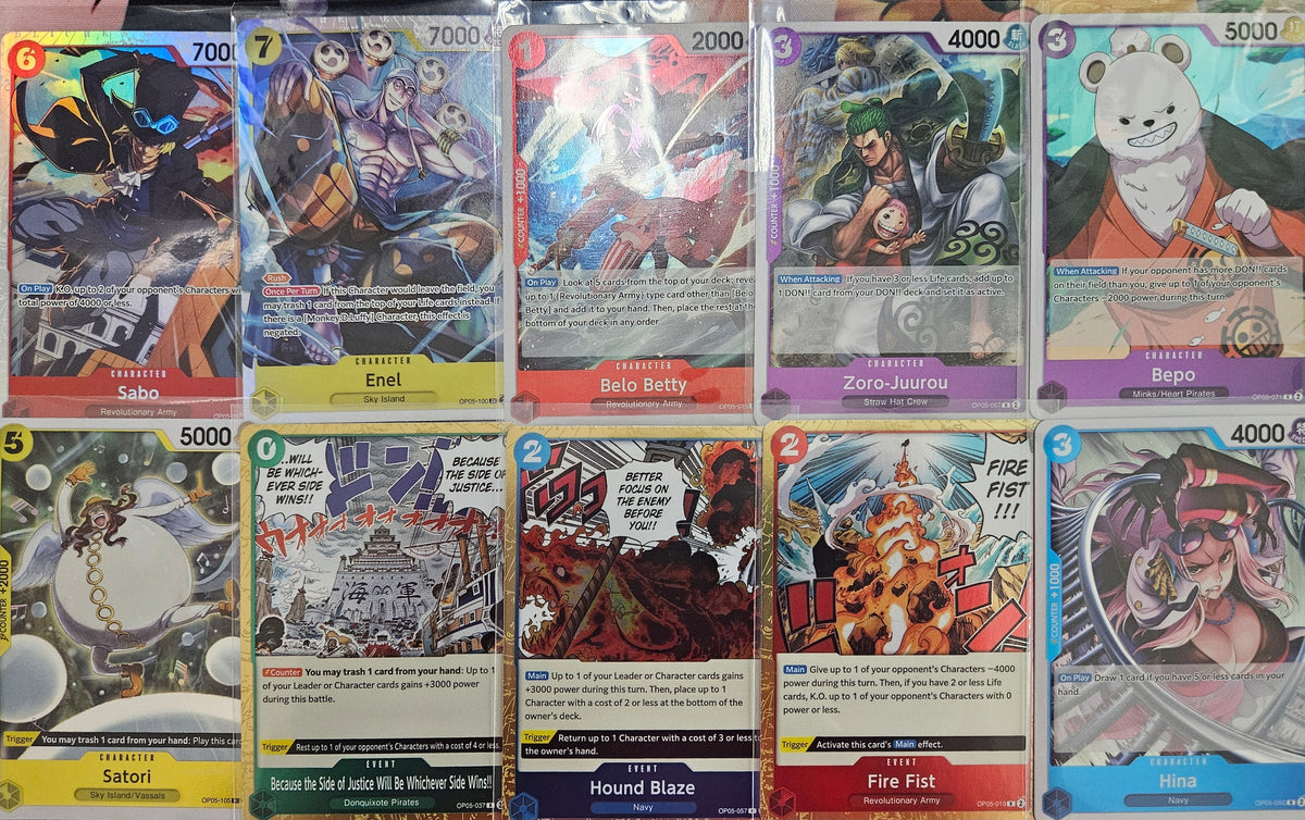 Op-05 10 card bundle of rares and super rares